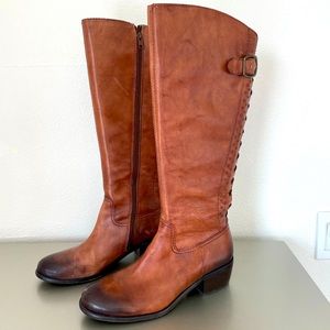 Arturo Chiang Tall Leather Western Riding Boot Brown